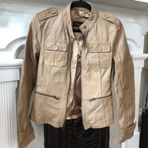 Tan leather jacket